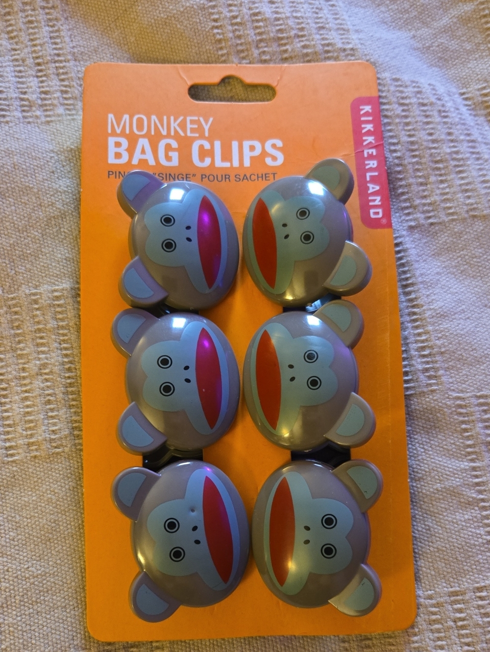 Kikkerland Monkey Bag Clips